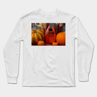 Old Mandolin And Autumn Pumpkins Long Sleeve T-Shirt